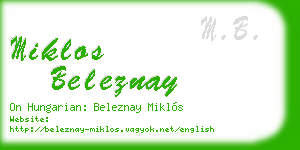 miklos beleznay business card