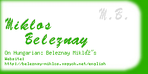 miklos beleznay business card